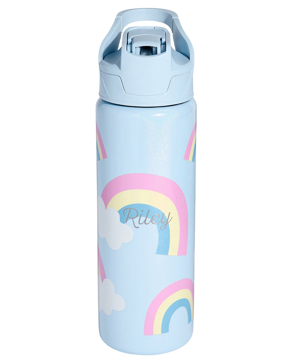 Termo de acero inoxidable Mackenzie Metallic Rainbows con tapa flip top