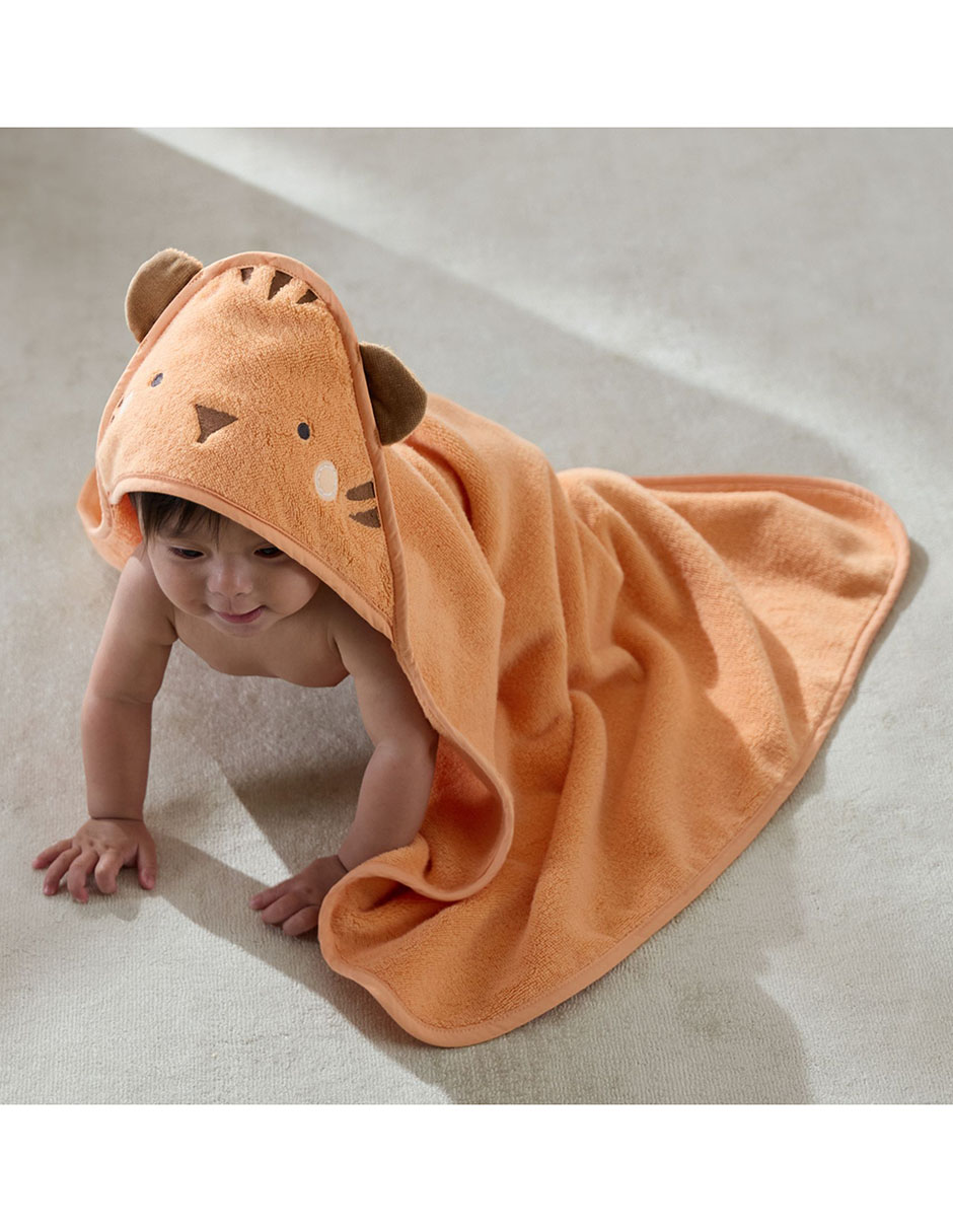 Set de toalla con gorro Animal tigre de algodón