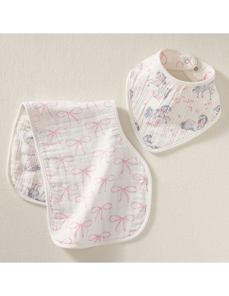 Imagen de producto Set de repetidores para bebé Unicorn Bows de algodón 2 piezas