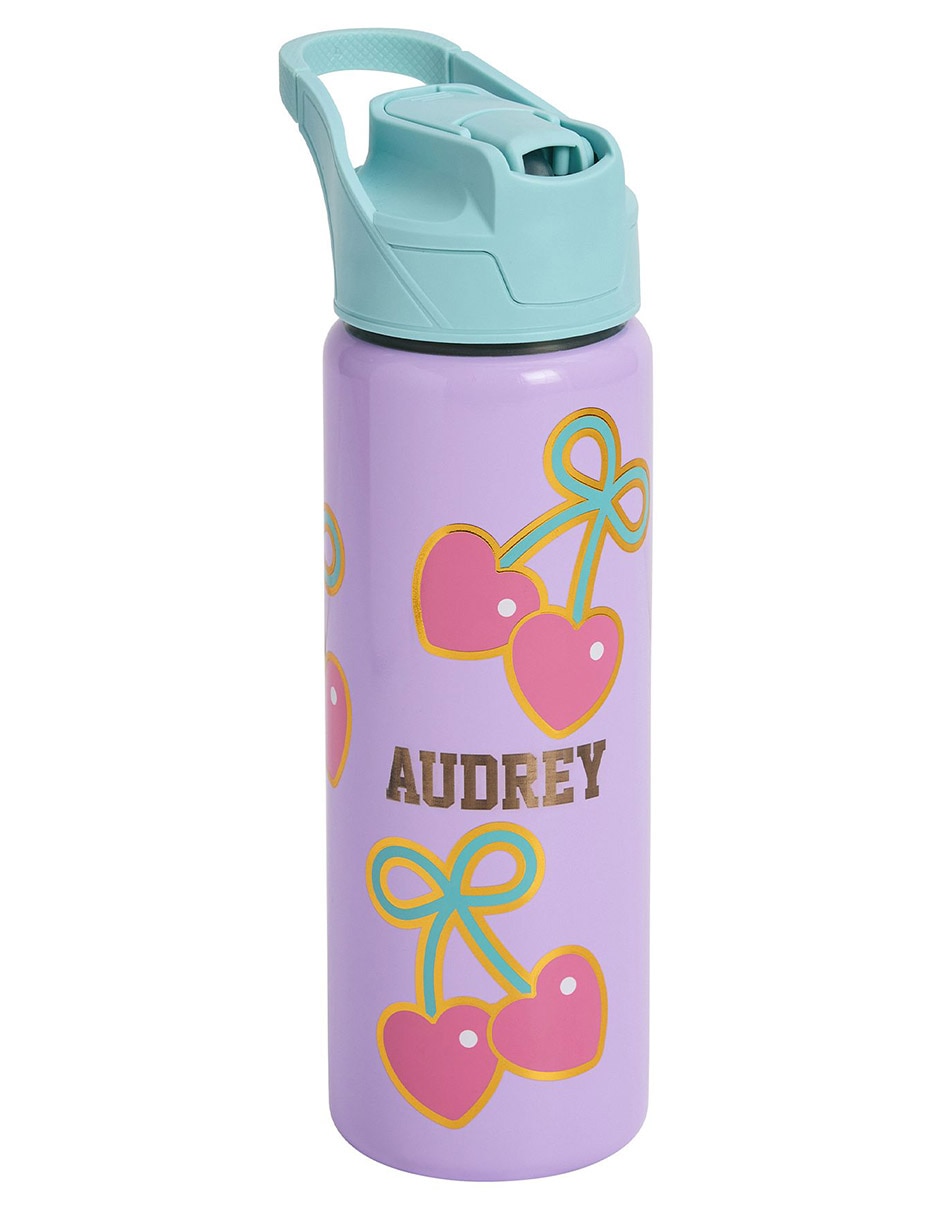 Termo de acero inoxidable Mackenzie Scl Cherry Bows con tapa flip top