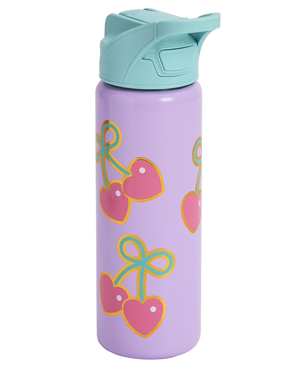 Termo de acero inoxidable Mackenzie Scl Cherry Bows con tapa flip top