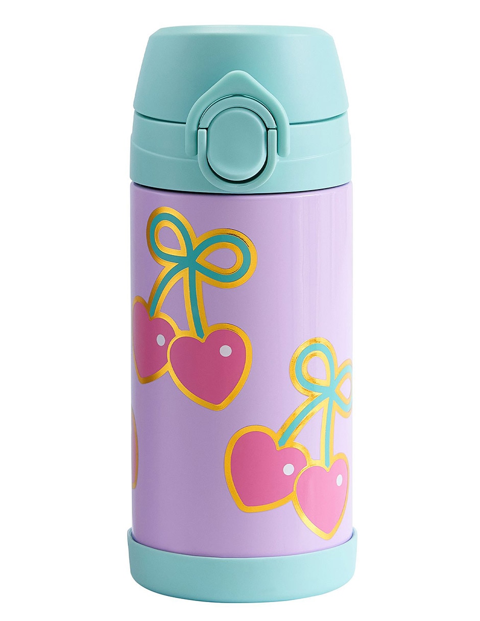 Termo de acero inoxidable Mackenzie Scl Cherry Bows con tapa flip top 1