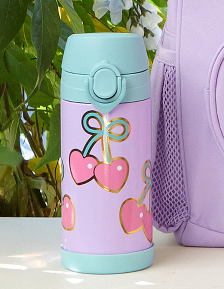 Termo de acero inoxidable Mackenzie Scl Cherry Bows con tapa flip top 2