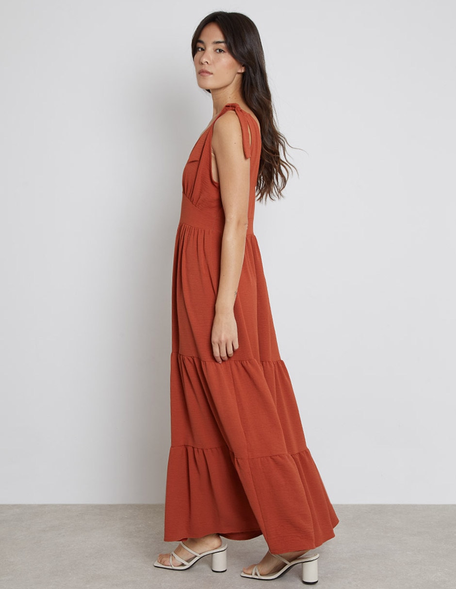 Vestido largo de fiesta Trucco escote V