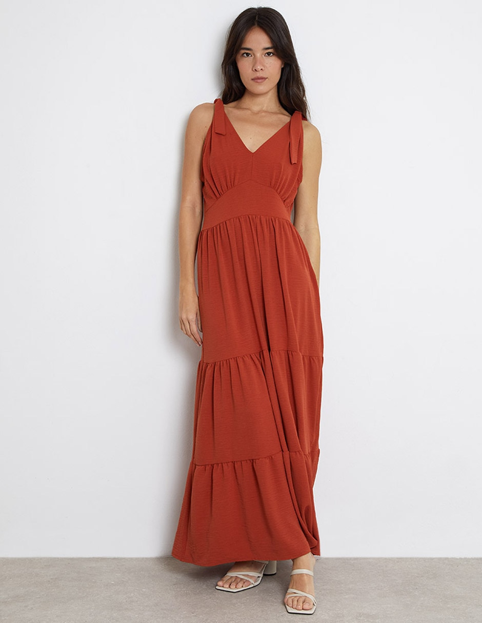 Vestido largo de fiesta Trucco escote V