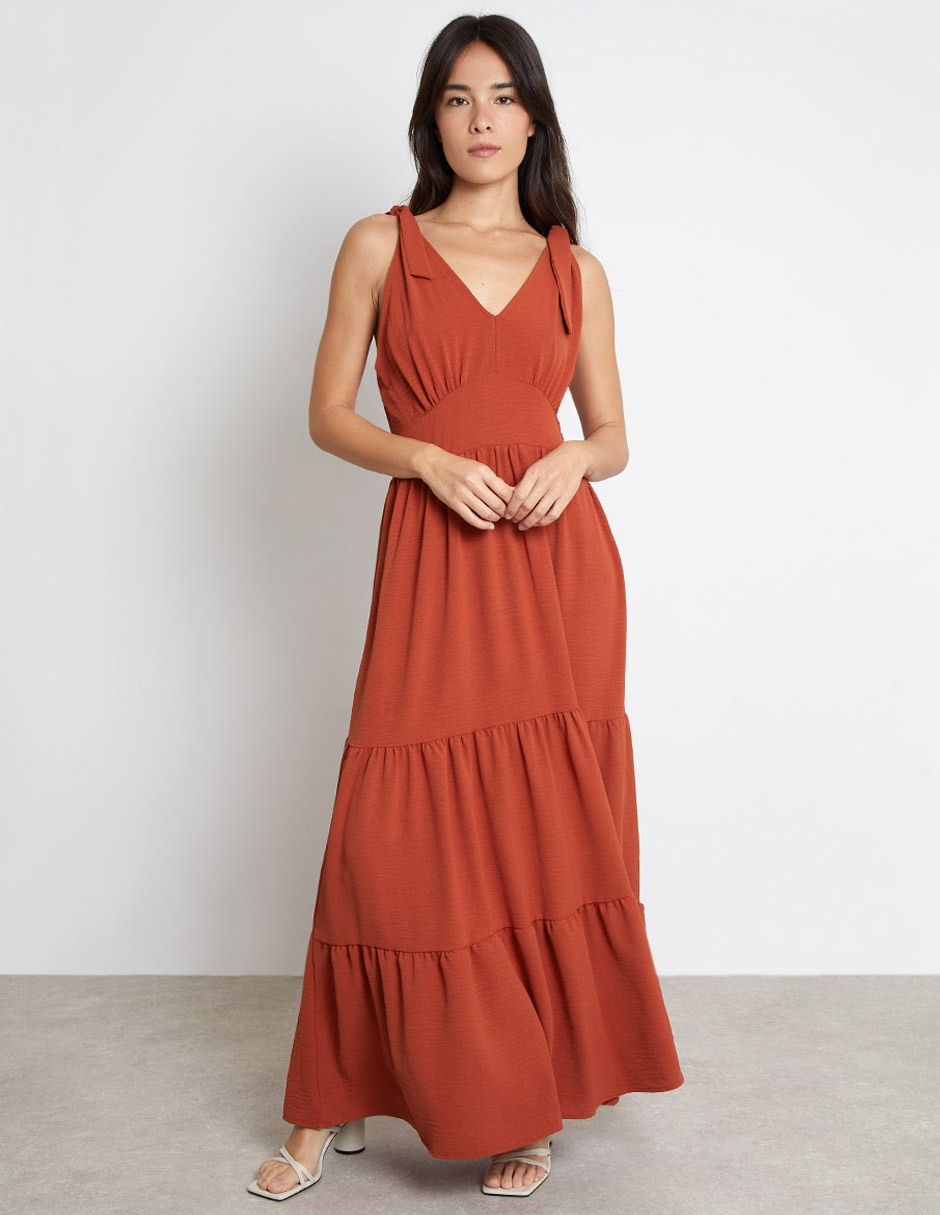 Vestido largo de fiesta Trucco escote V