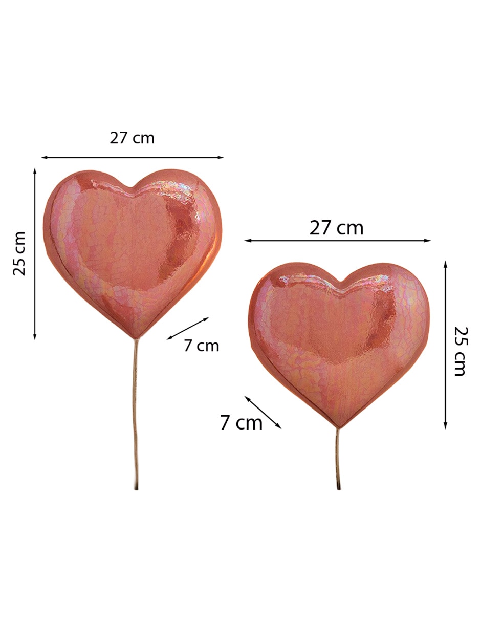 Set figura decorativa de corazón Heart de cerámica Set figura decorativa de corazón Heart de cerámica