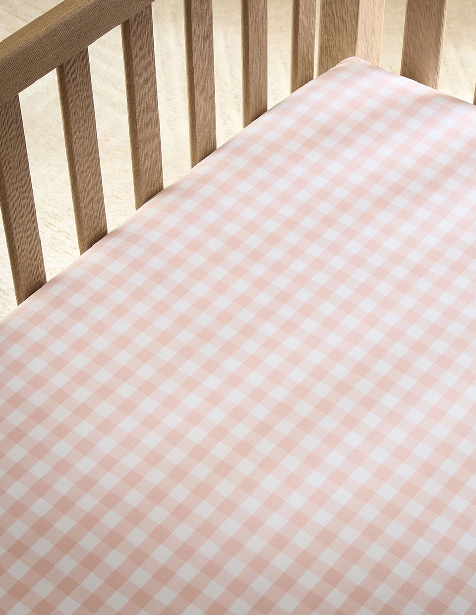 Sábana de cajón para cuna Gingham de algodón