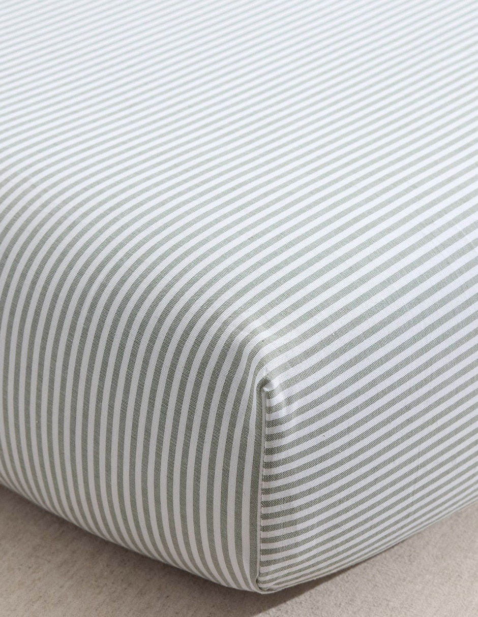 Sábana para cajón de algodón orgánico chambray stripe 2