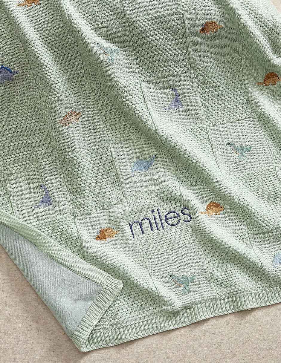 Cobija de tejido de punto Dinos Patchwork unisex 2
