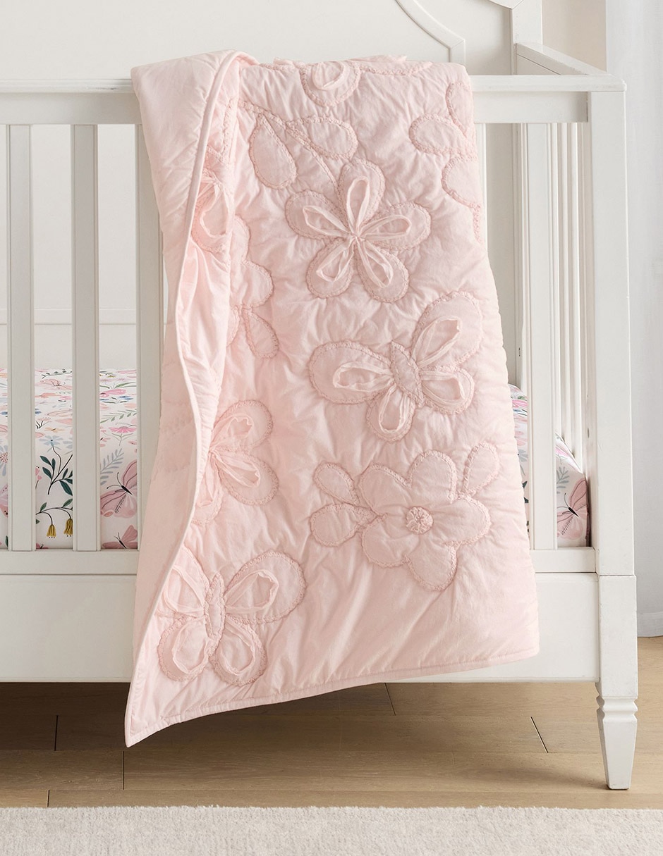 Cobija tejido plano Ruffle Floral para bebé