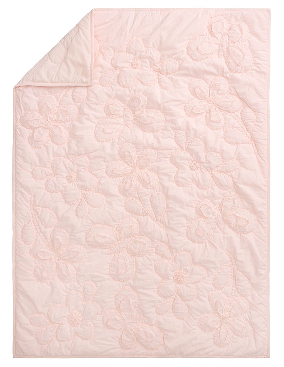 Cobija tejido plano Ruffle Floral para bebé