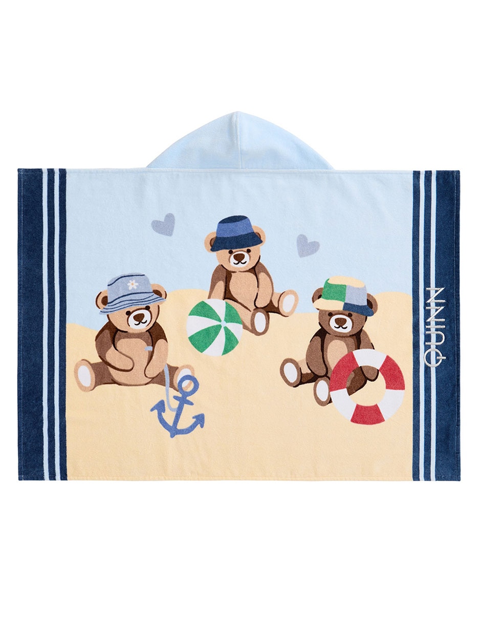 Toalla con gorro Teddy Bear de algodón 1