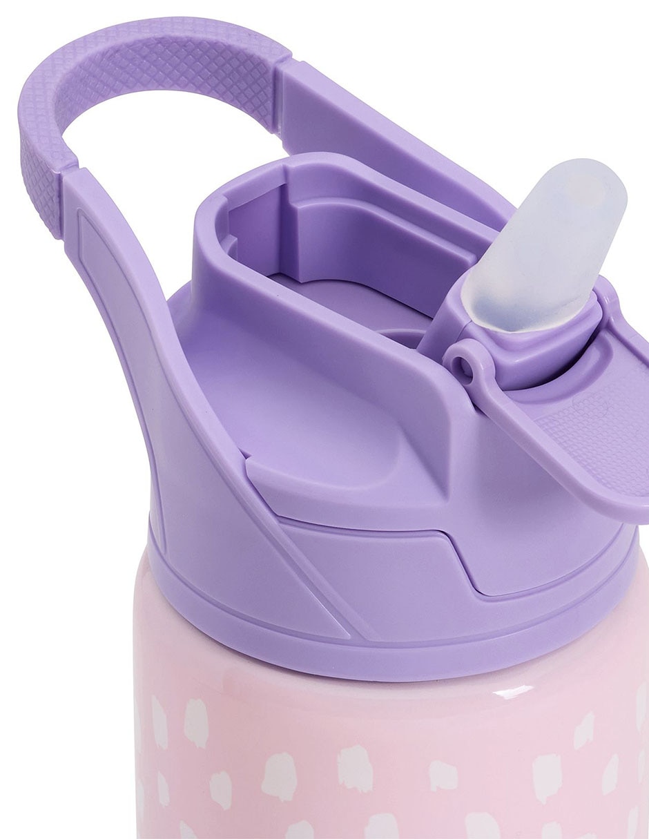 Termo de acero inoxidable Mackenzie Brushstroke Dot con tapa a presión 444 ml