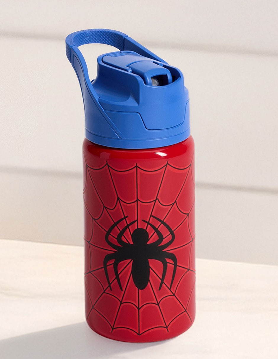 Termo de acero inoxidable Spiderman con tapa push pull 444 ml Termo de acero inoxidable Spiderman con tapa push pull 444 ml