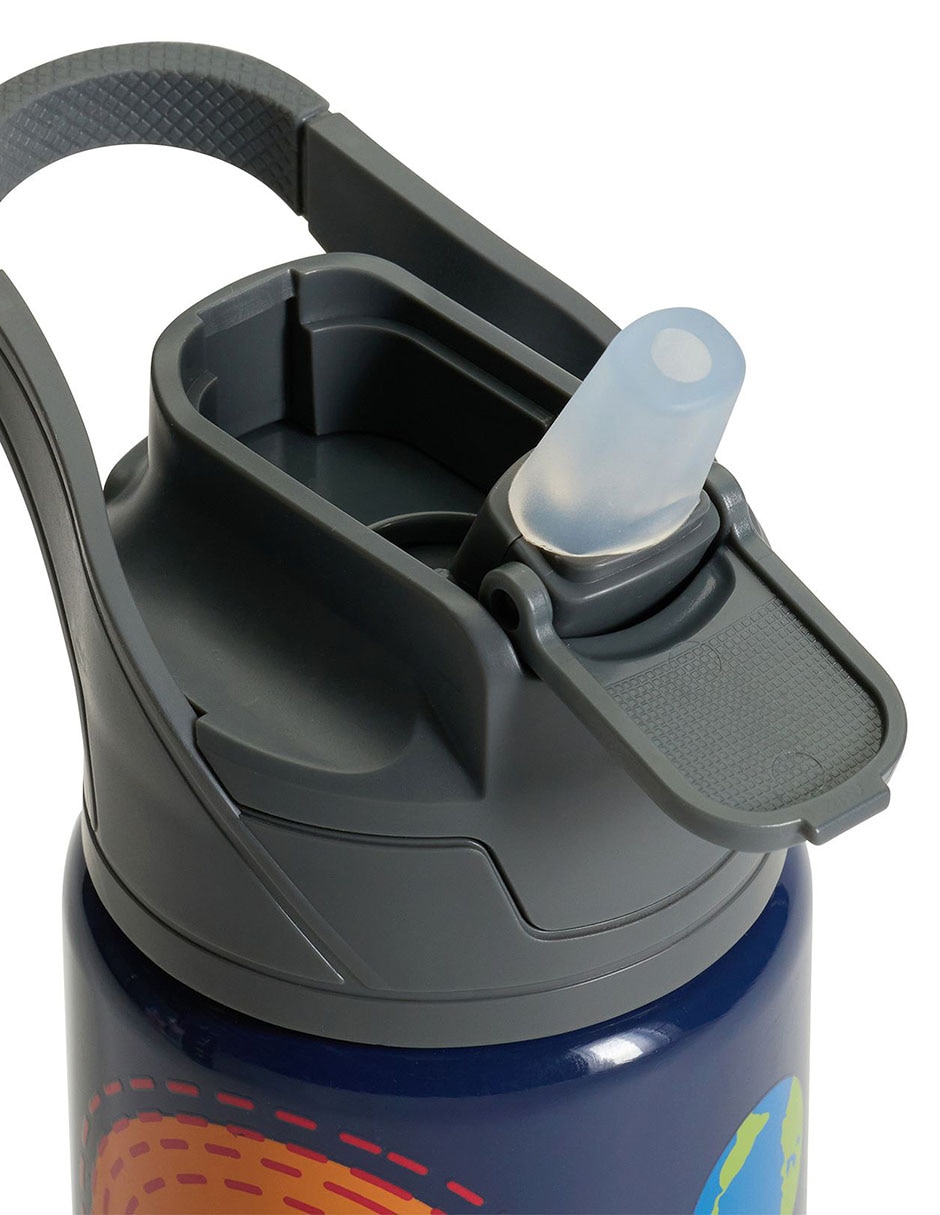 Termo de acero inoxidable Mackenzie con tapa push pull 444 ml