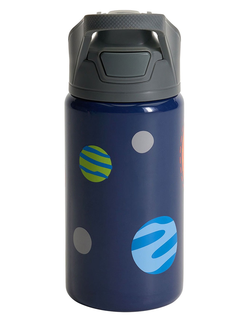 Termo de acero inoxidable Mackenzie con tapa push pull 444 ml