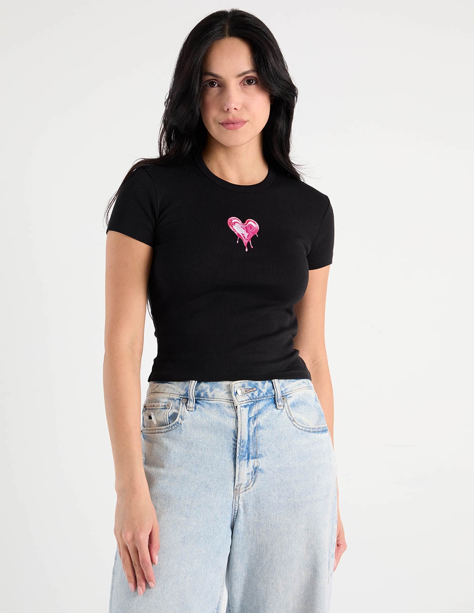 Playera manga corta cuello redondo mujer Playera manga corta cuello redondo mujer