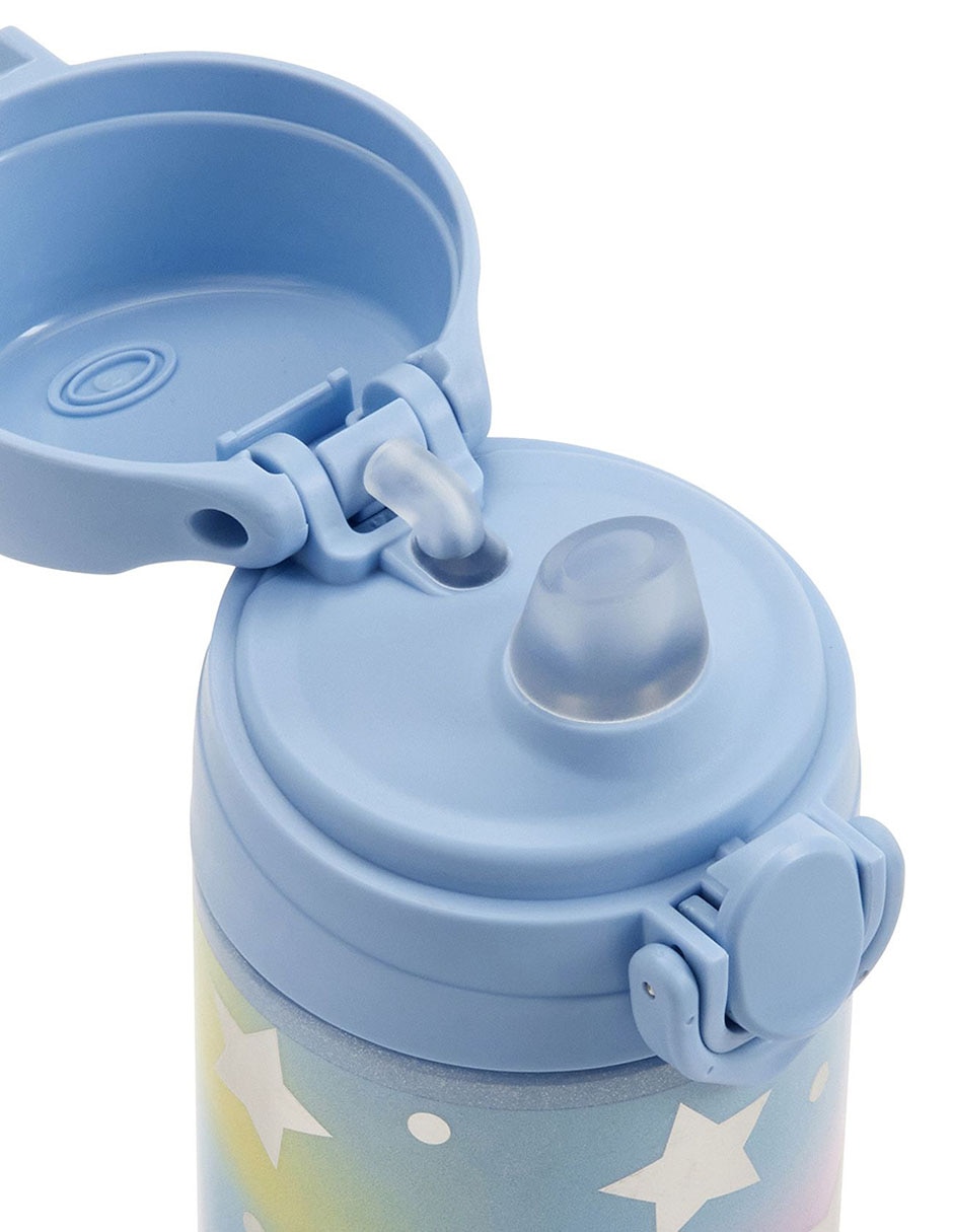 Termo de acero inoxidable Mackenzie con tapa push pull 444 ml