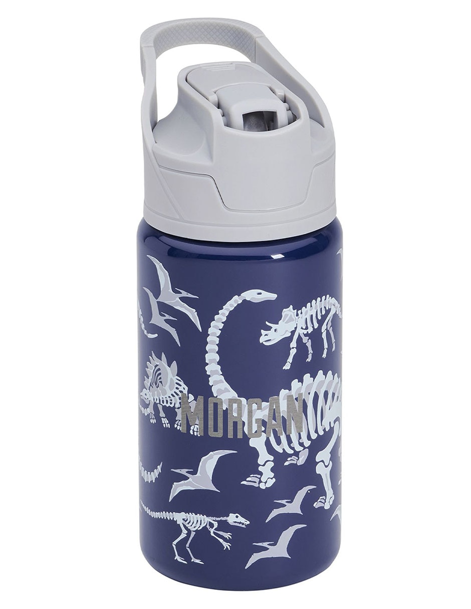 Termo de acero inoxidable Mackenzie Dino Bones con tapa rosca 445 ml 1