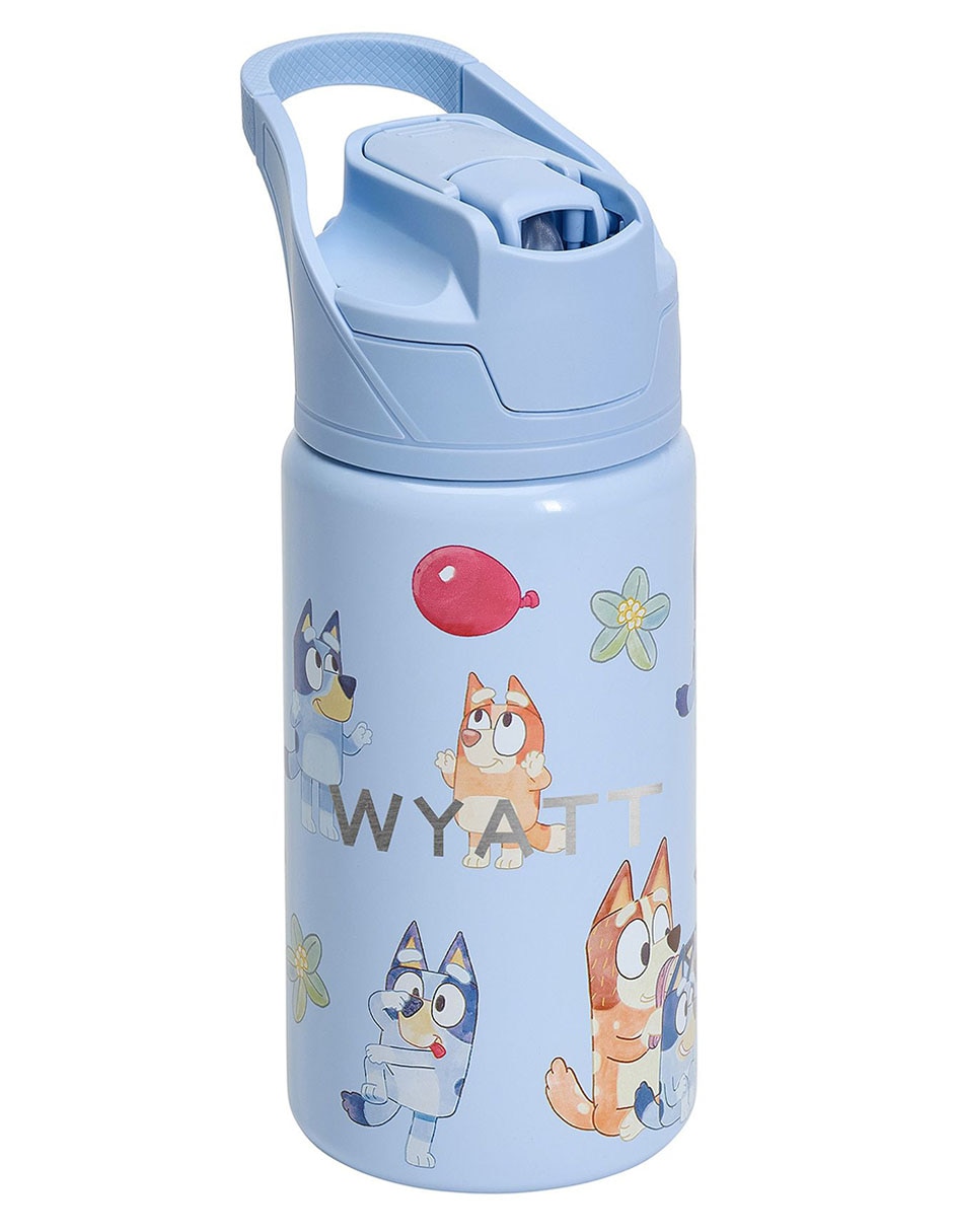 Termo de acero inoxidable Mackenzie con tapa push pull 443 ml