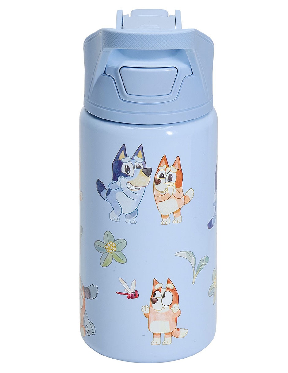 Termo de acero inoxidable Mackenzie con tapa push pull 443 ml
