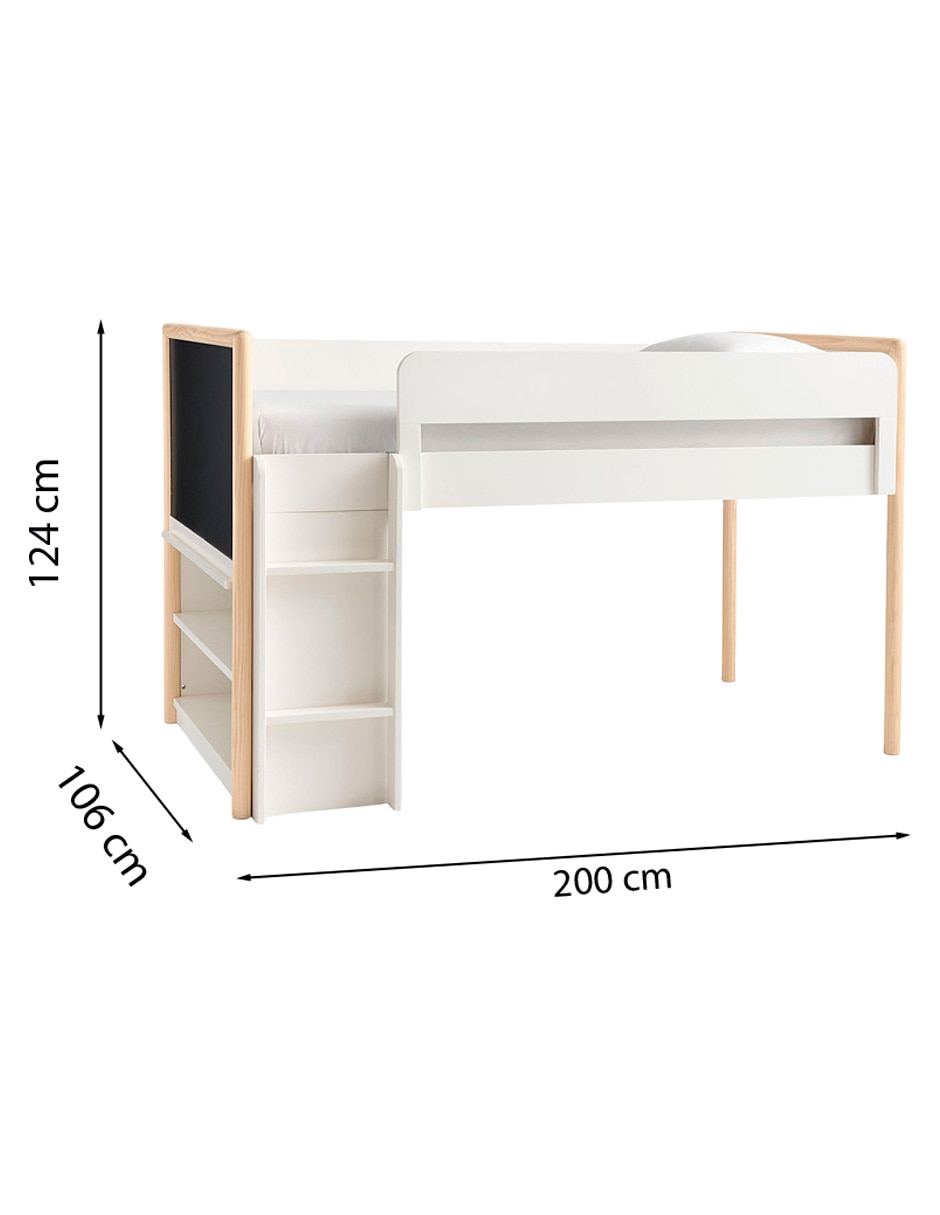 Cama Avery de madera individual 10