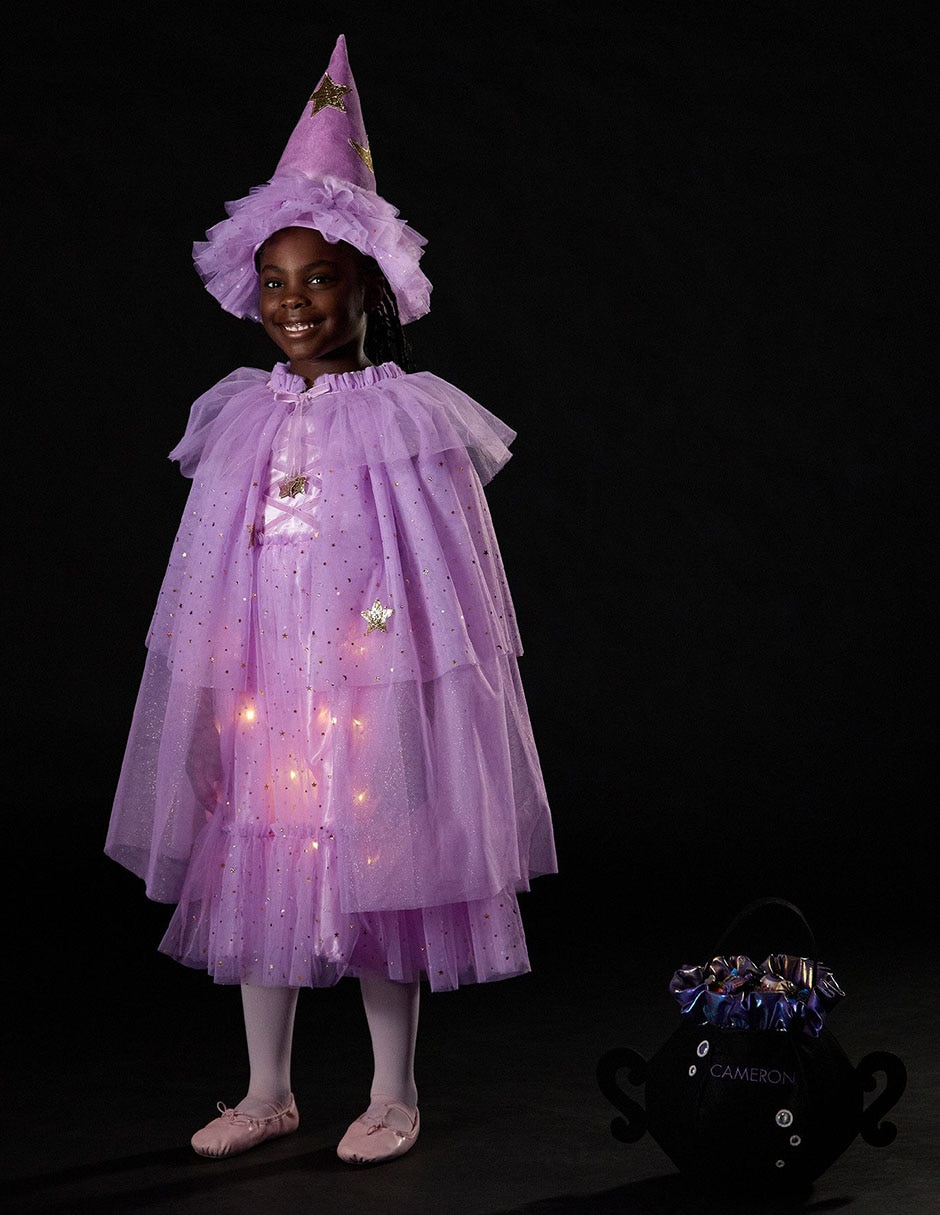 Disfraz Light-Up Purple Witch de Bruja para niña 5