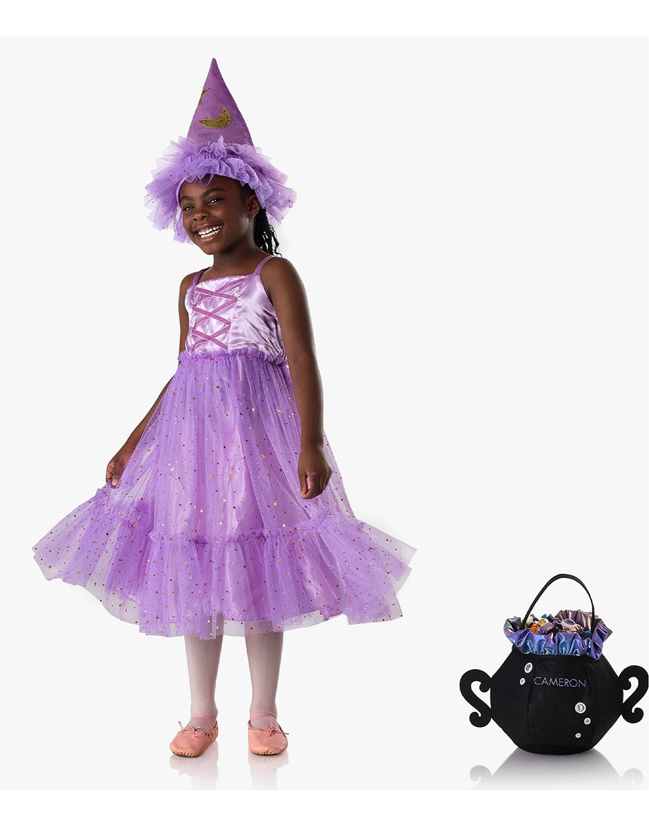 Disfraz Light-Up Purple Witch de Bruja para niña