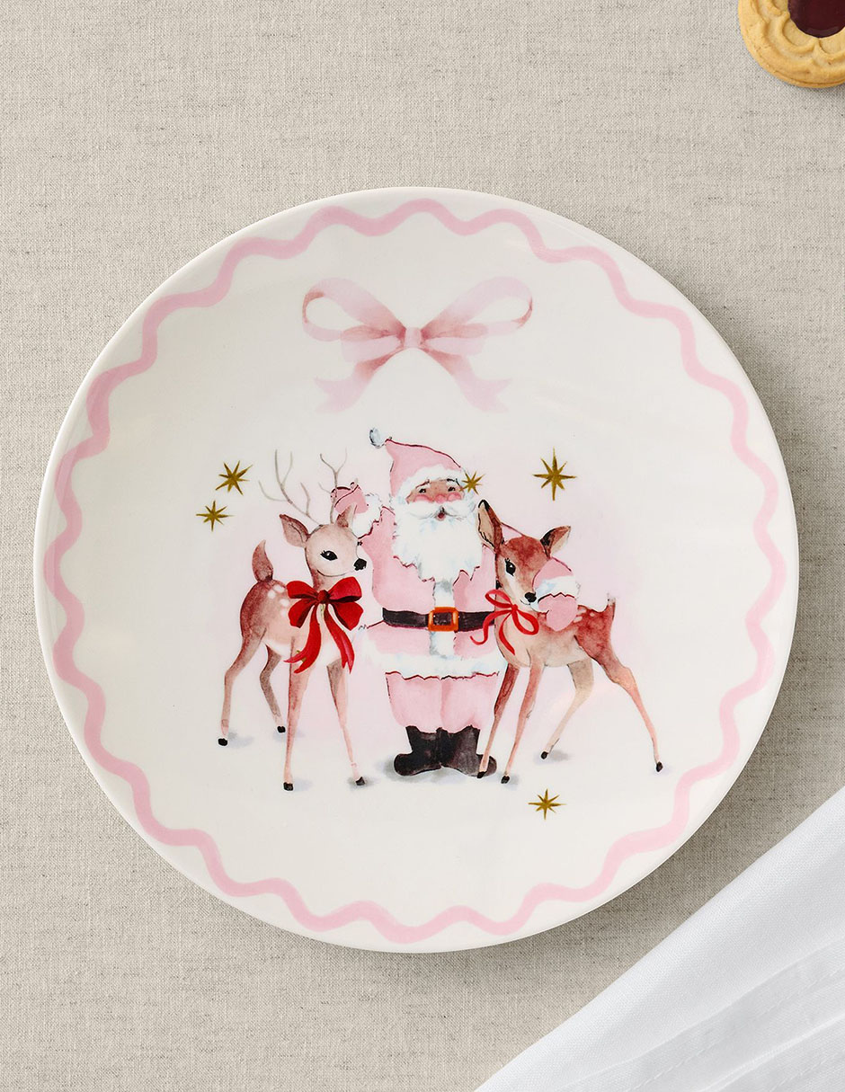 Plato Pink Christmas de melamina