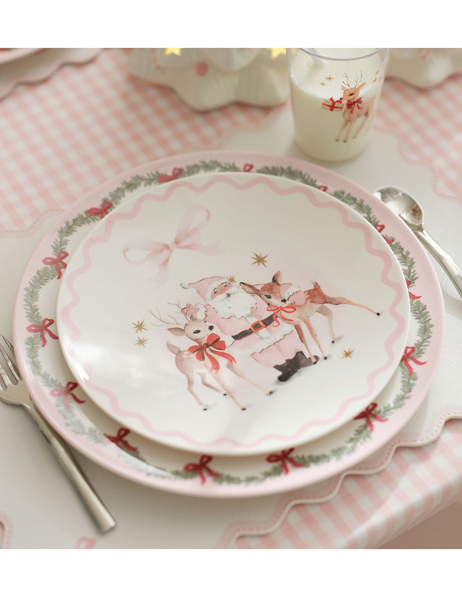 Plato Pink Christmas de melamina