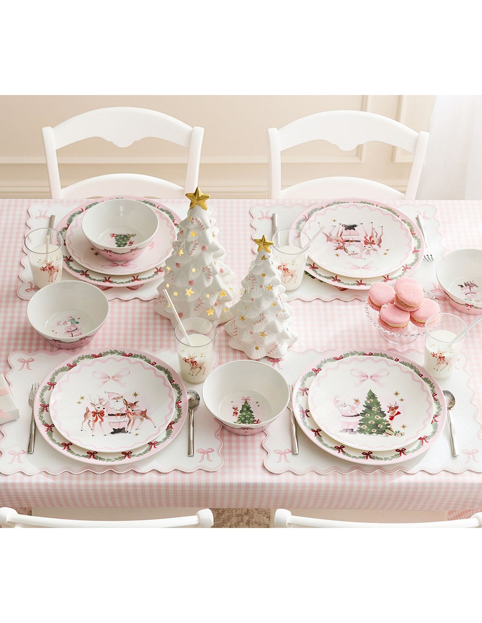 Plato Pink Christmas de melamina