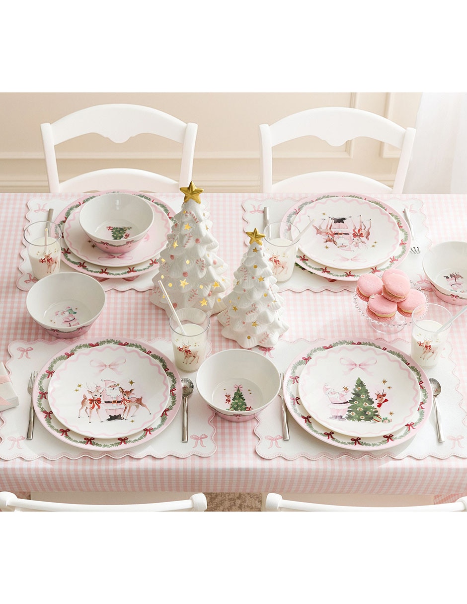 Plato Pink Christmas de melamina