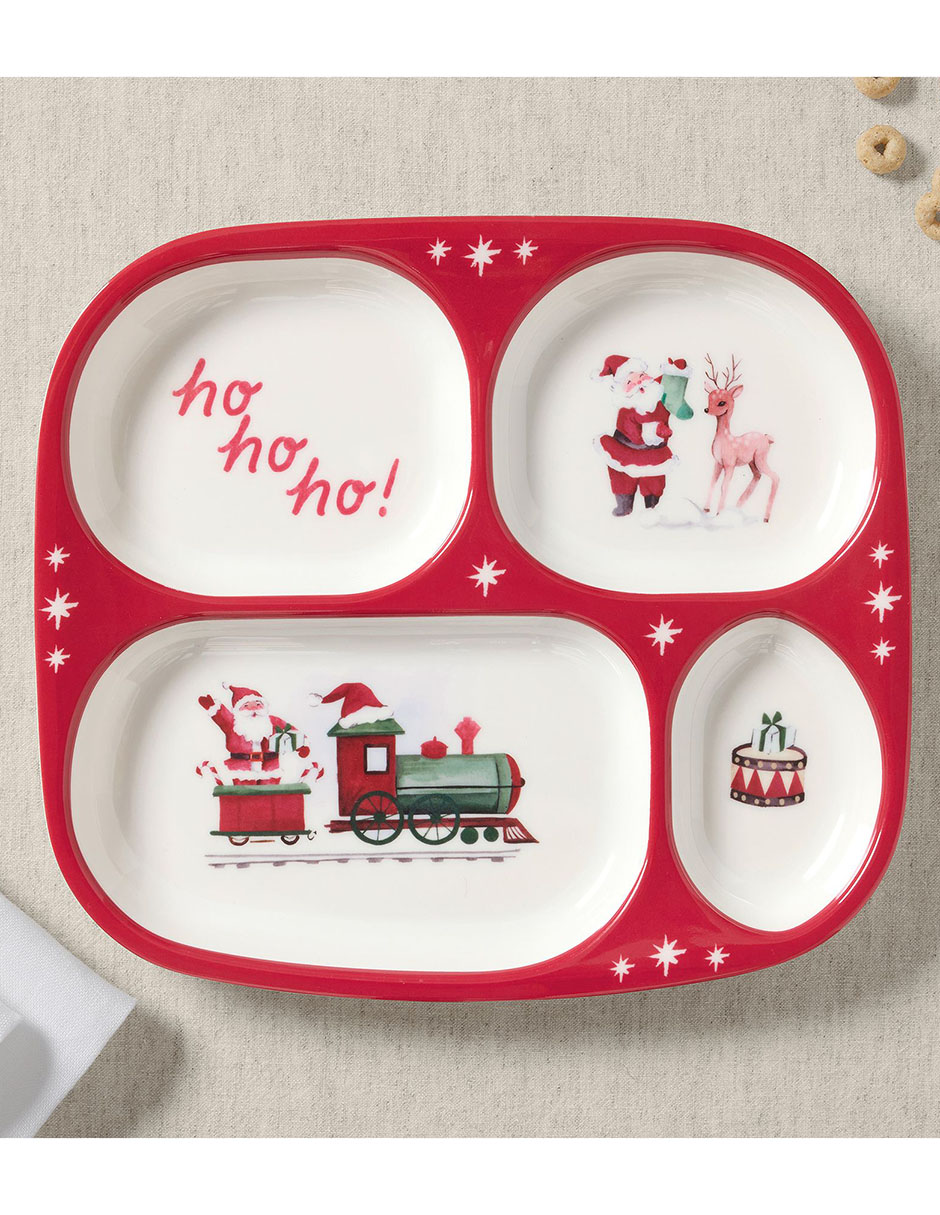 Set alimentación navideño Preppy Christmas de melamina 3 piezas 4