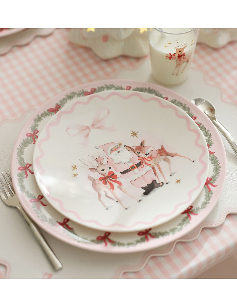 Plato base Pink Christmas de melamina