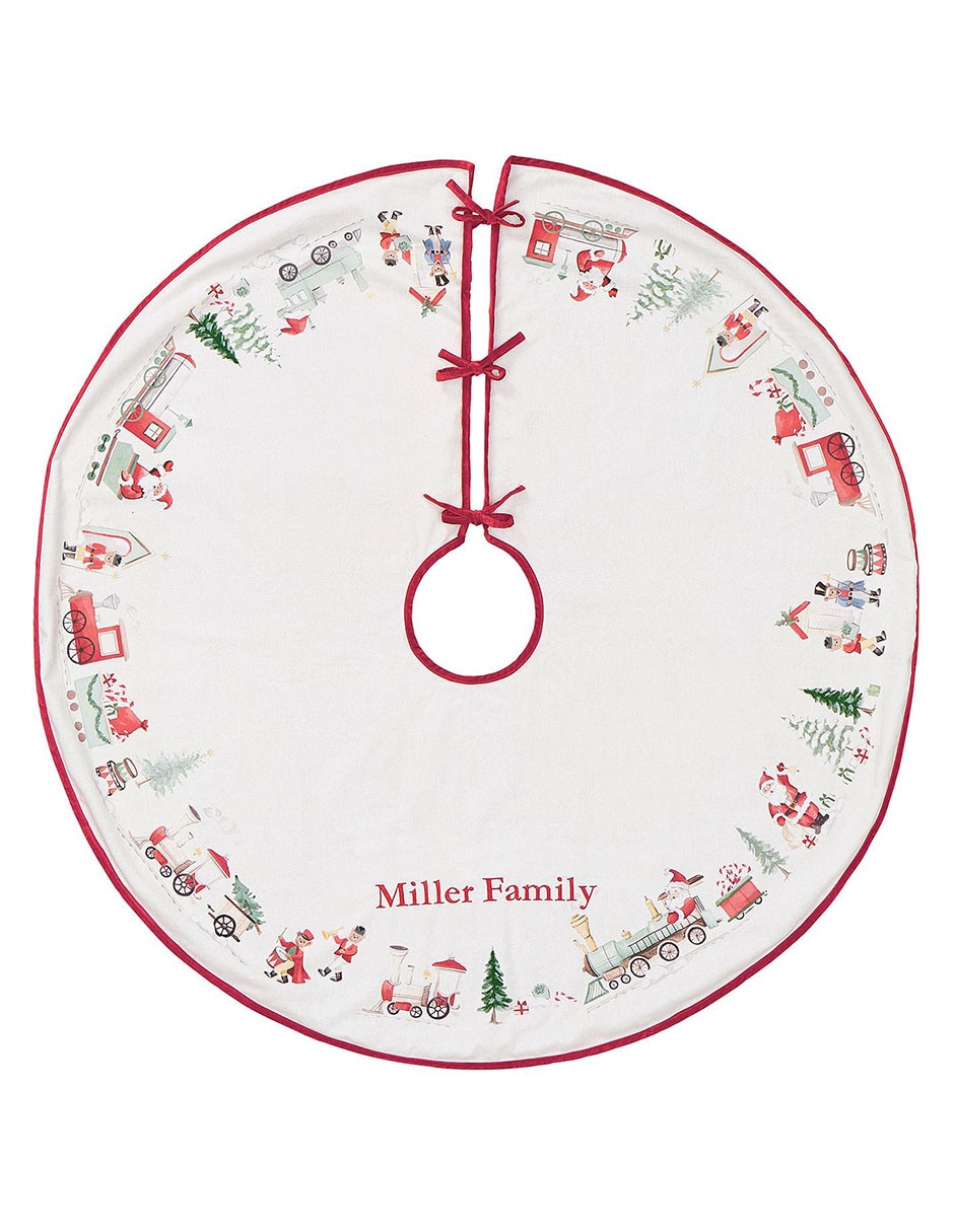 Pie de árbol estampado navideño