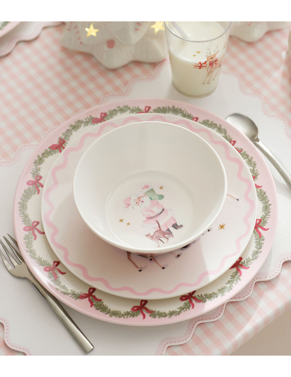 Bowl Pink Christmas de melamina