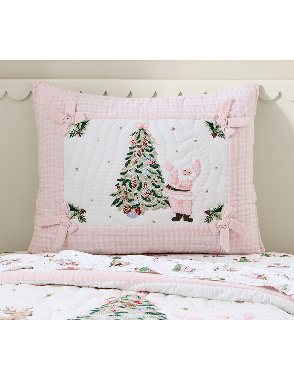Funda para almohada blush holly jolly