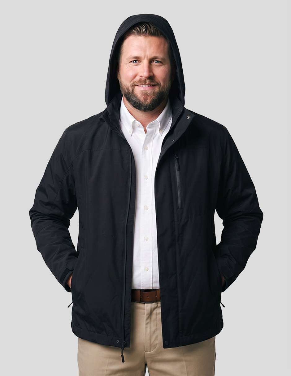 Chamarra casual con capucha para hombre 2